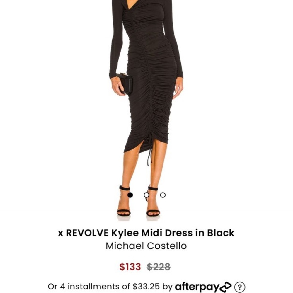 Michael Costello X Revolve Midi Dress in Black size Small. NWT